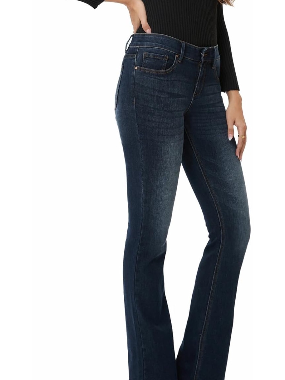 Women's Dark Wash Jeans - Classic - Picture 15 of 15